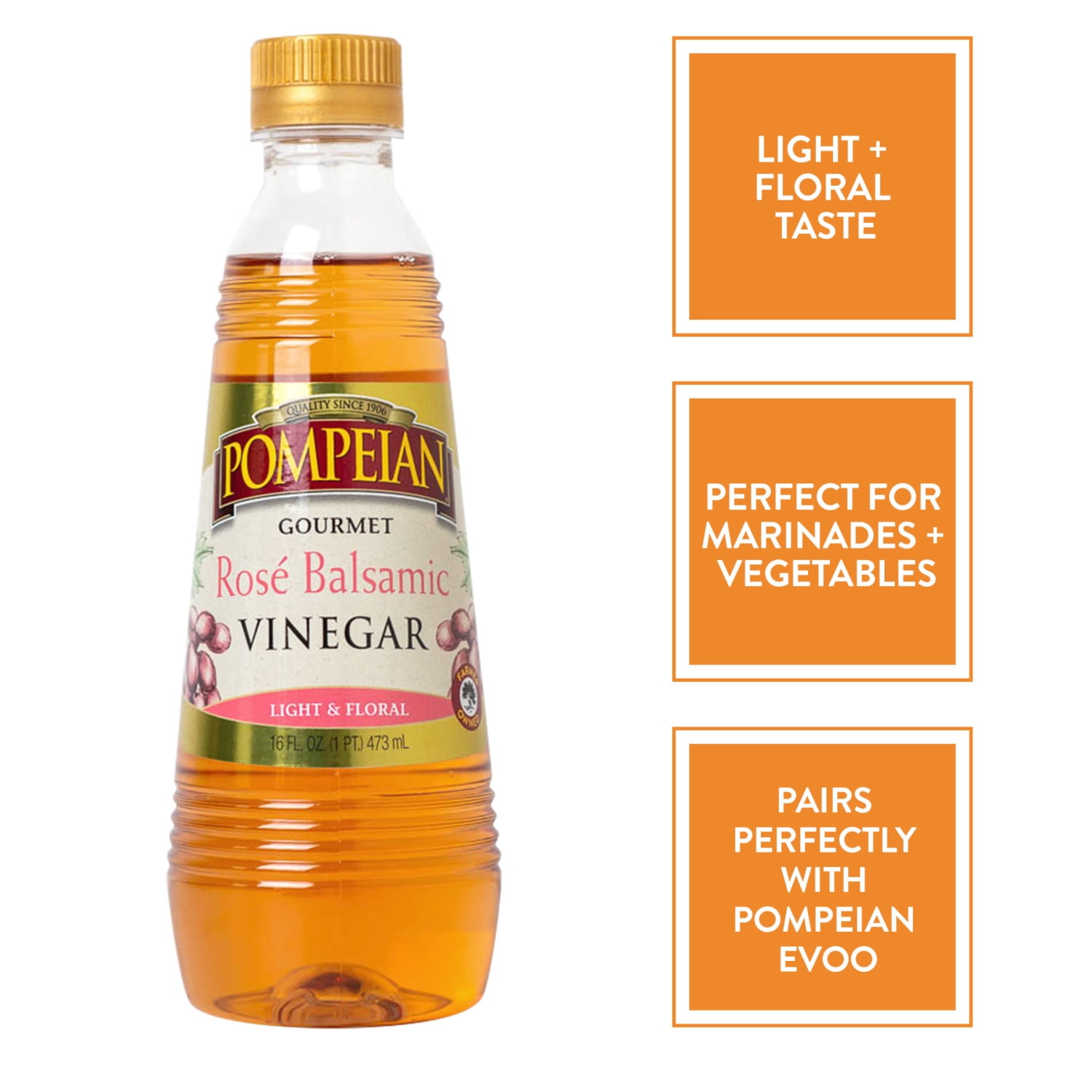 Pompeian Rosé Balsamic Vinegar - 16 fl oz