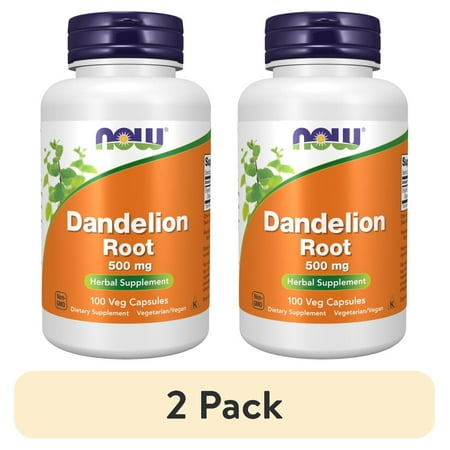 (2 pack) NOW Supplements, Dandelion Root (Taraxacum officinale) 500 mg, Herbal Supplement, 100 Veg Capsules