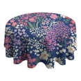 thumbnail image 4 of Pioneer Flower Floral Print Pattern Round Tablecloth 60"x60",Wrinkle Wipeable Table Cloth for Kitchen Dining Room Picnic Patio Party, 4 of 6