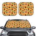 thumbnail image 2 of Wukai Bohemian Sunflower Print Windshield Sun Shade, Car Front Window Shades Sunshade Cover Sun Visor Shield Block Automotive Interior Protector Blocks UV Rays-Small, 2 of 6