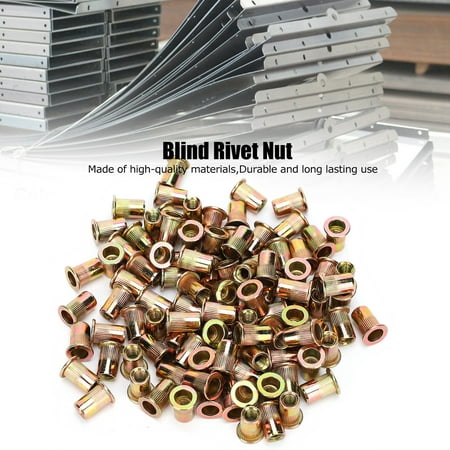 

Fyydes Zinc Rivet Nut Rivet Nut 200pcs Blind Rivet Nut Nutserts Carbon Steel Zinc Rivet Nut Inserts Threaded Rivet Nuts