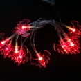 thumbnail image 1 of Guirnalda de luces solares de 6 m y 40 LED para Halloween al aire libre, decoración para fiestas, jardín, festividades, otoño, luces cálidas tipo calabaza (murciélago morado), 1 of 2