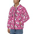 thumbnail image 3 of Wukai Love Dog Print Men's Zip-Up Hoodie,Fleece Full-Zip Hoodie for Men, Hooded Sweatshirt-Small, 3 of 5