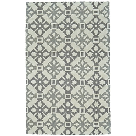 Feizy Ella Transitional Geometric, Gray/Ivory, 5' x 8' Area Rug, Easy Care Stain Resistant Kid Friendly, Area Rug for Living Room and Bedroom