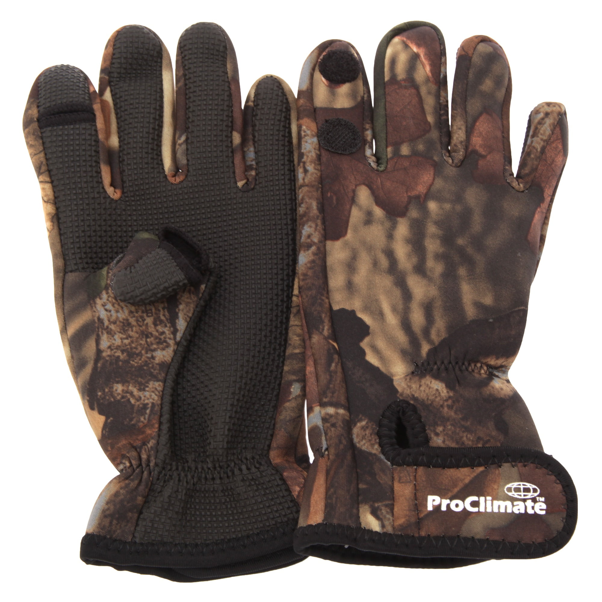 Pro Climate Mens Neoprene with Textured Grip Camo Fishing Gloves 