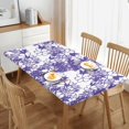 thumbnail image 2 of YFYANG 5FT Rectangular Table Cloth, Waterproof Polyester Purple Floral Line Doodle Table Cover, Indoor Outdoor Decorative Tablecloths with Elastic Edge, 2 of 8