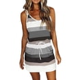 thumbnail image 1 of Kcodviy Robe de Plage pour Femme à Rayures Robes Confortables Sans Manches Dos Nu Camisole Plage Longueur Genou Robes d'Été Mini, 1 of 4