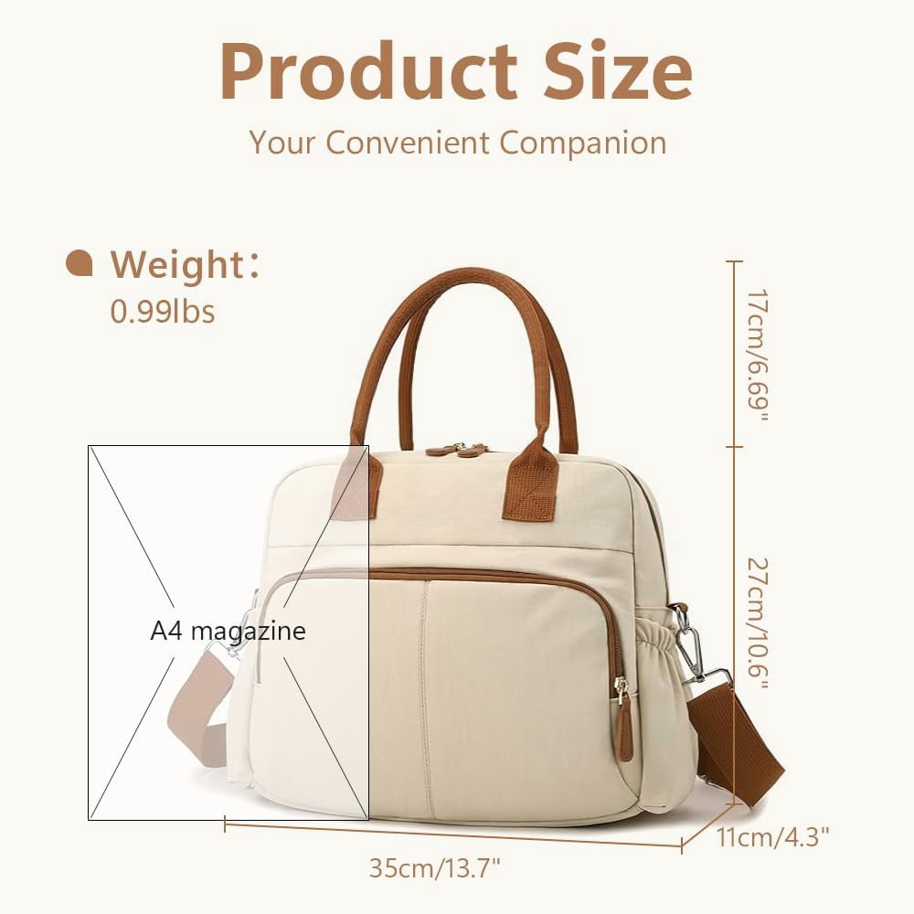 Sunyuer Diaper Bag Tote, Travel Stylish Mommy Bag with Stroller Clips, Large Capacity Hospital Bag for Labor and Delivery