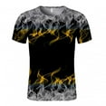 thumbnail image 4 of T-shirt à Manches Courtes pour Hommes avec Impression de Flammes et Col Rond, 4 of 8
