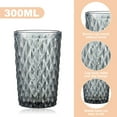 thumbnail image 3 of 2pcs diamond pattern glass cup color creative embossed juice glass wine glass thickened glass wine glass - L, 3 of 5