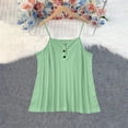 thumbnail image 5 of Qiopertar Womens Tank Tops Button Down Spaghetti Strap Square Neck Sleeveless Casual Loose Summer Tops, Green M, 5 of 7