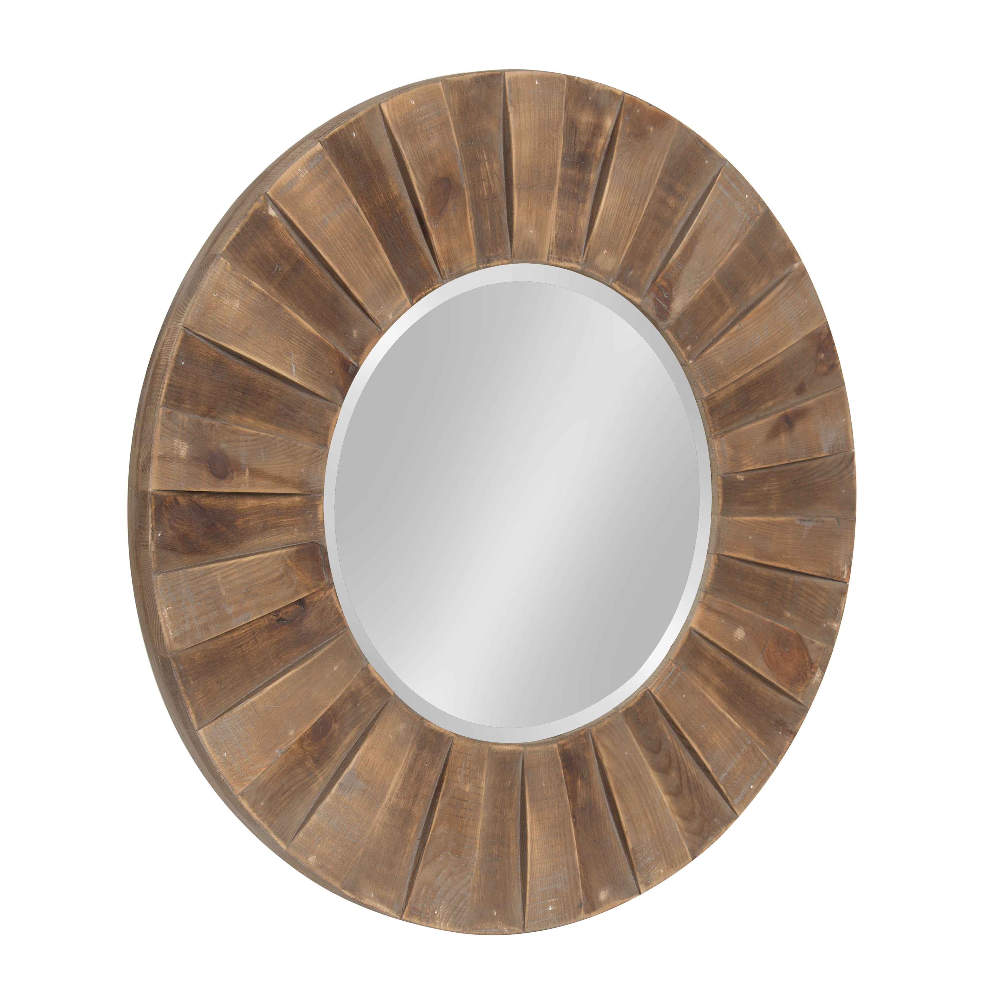 Kate and Laurel - Monteiro Round Decorative Sunburst Natural Wood Frame