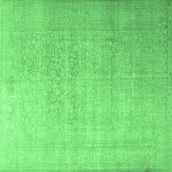 Ahgly Company Indoor Square Persian Emerald Green Traditional Area Rugs, 6' Square
