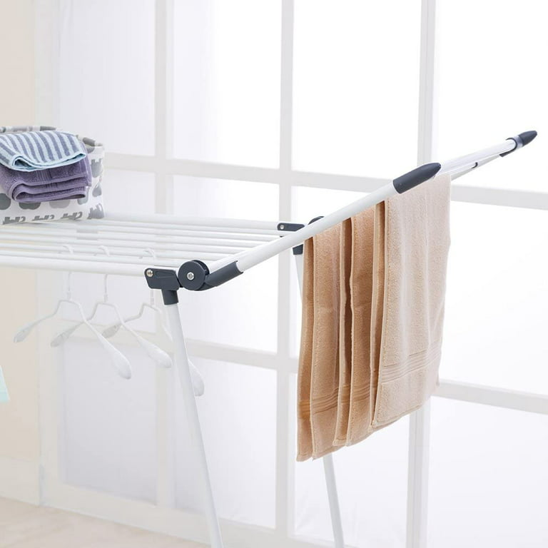 Folding Clothes Drying Rack 2-Level Laundry Rack No Assembly w/ Height  Adjustable Wings, 1 unit - Metro Market