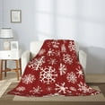 thumbnail image 3 of ZNDUO Vintage Christmas Snowflake Pattern Pattern Thickening Blanket, Fluffy Soft Cozy Flannel Throw Blankets, 50"x40" Inches, 3 of 8