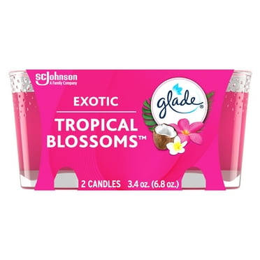 Glade Candle, Infused with Essential Oils, Exotic Tropical Blossoms, 2 Count