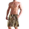 thumbnail image 2 of Dailycode Men's Quick Dry Swim Trunks Beach Shorts Casual Summer Board Shorts with Pockets, Brown Snake Skin, 2 of 8