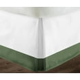 thumbnail image 3 of 1 Piece Split Corner Two Tone Tailored Bed Skirt By D.N.G. BEDDINGS, Twin XL Size 6 Inch Deep Pocket, 800 TC, 100% Egyptian Cotton, Solid White/Moss Color., 3 of 3