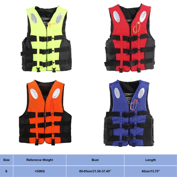 Adult Kayak Vest High Buoyancy Swim Vest for Men Women, Adjustable Safety Flotation Jacket for Boating Swimming Watersports - Fluorescence Yellow(S)