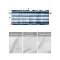 thumbnail image 4 of Valances for Windows Blue Strip Rod Pocket Cafe Window Treatments Valance Curtains for Kitchen Bathroom Laundry Basement Windows 54"x18", 4 of 9