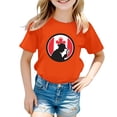 thumbnail image 4 of Chemises pour Filles T-Shirt à Manches Courtes d'Été Col Rond T-Shirt Décontracté Basique pour Bébé Orange 8 Ans-9 Ans, 4 of 4