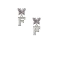 thumbnail image 2 of Delight Jewelry Silvertone Crystal Initial - F - Silvertone Antiqued Butterfly Post Earrings, 2 of 4