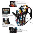 thumbnail image 5 of FORMRS Unisex Backpack Elementary School Travel Bookbag with Reflective Stripes, White Checkered Pattern, 5 of 7