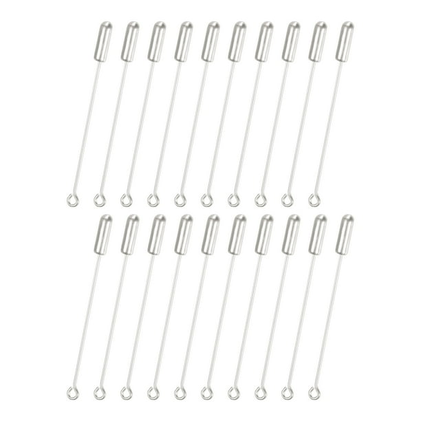 Paquete de 20 alfileres de broche de 2 pulgadas con extremos de tope para ropa y accesorios.