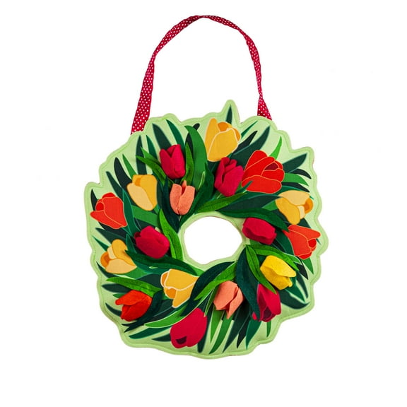 Spring Tulip Wreath Door Décor
