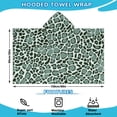 thumbnail image 2 of Green and Dark Green Giraffe Pattern Hooded Bath Towel，60"x35" for Ages 3 To 12 Kids, Quick Dry Lightweight Soft Microfiber Hood Beach Towel Cover Up for Kids, 2 of 7
