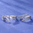 thumbnail image 3 of 2xAngel Demon Wing Parejas Anillos Hombres Mujeres Tamaño Ajustable Joyería De Boda Sunnimix Anillos de pareja, 3 of 8