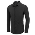 thumbnail image 2 of COOFANDY Mens Dress Shirt Long Sleeve Casual Button Up Slim Fit Dress Shirts Lightweight Camp Collar Shirt, 2 of 9