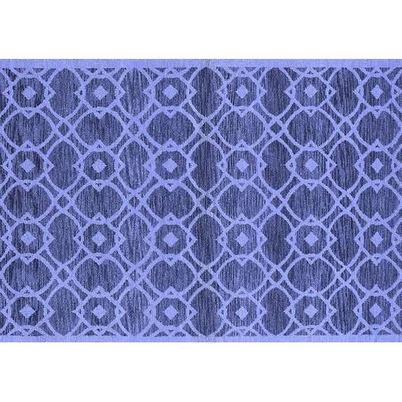 Ahgly Company Indoor Rectangle Oriental Blue Industrial Area Rugs, 7' x 10'