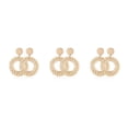 thumbnail image 1 of Sonducket Articulos Trenzados Rattan Boho Aretes Circulares Con Hoja Cobre Comodos Exquisito Moda Atractiva Joyeria Blanco Blanco durchschnittlicher Code 3piezas, 1 of 6