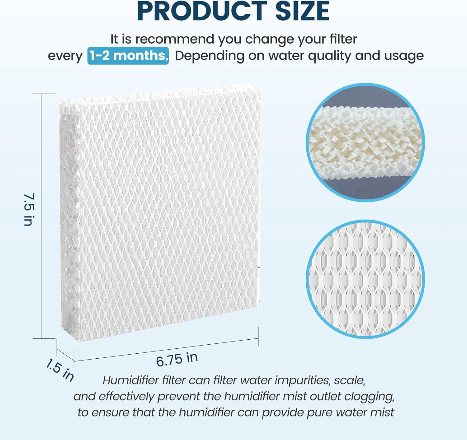 Anbaboys 4 Pack Humidifier Wicking Filter T Replacement for Honeywell Top Fill Tower Humidifier HEV615 HEV620, HFT600 Filter T