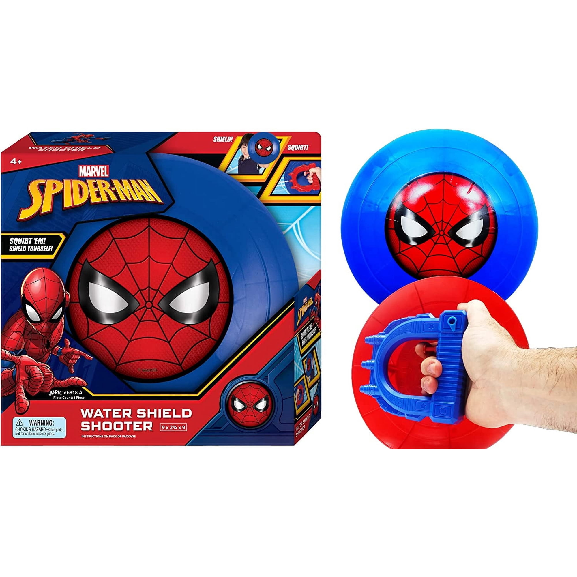 JA-RU Marvel Spiderman Shield Water Gun Blaster (2 Pack) Pool Party favor for Kids. W-SPI-6818-2