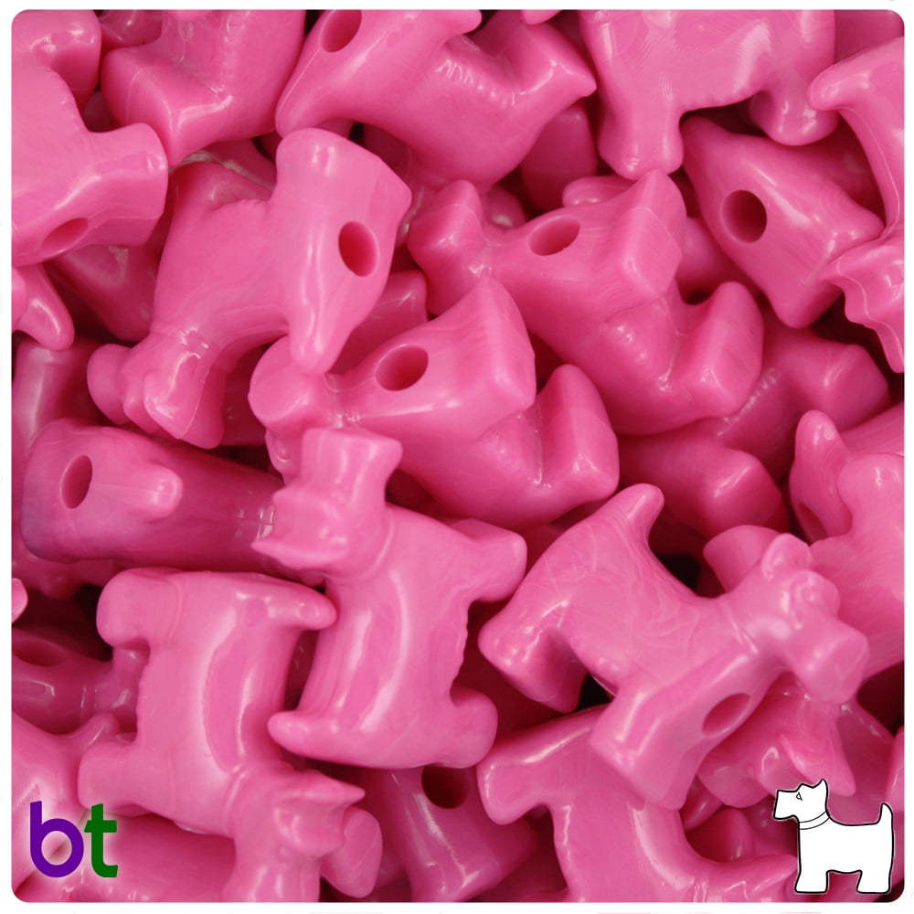 BeadTin Rust Opaque 24mm Scotty Dog Pony Beads (24pcs