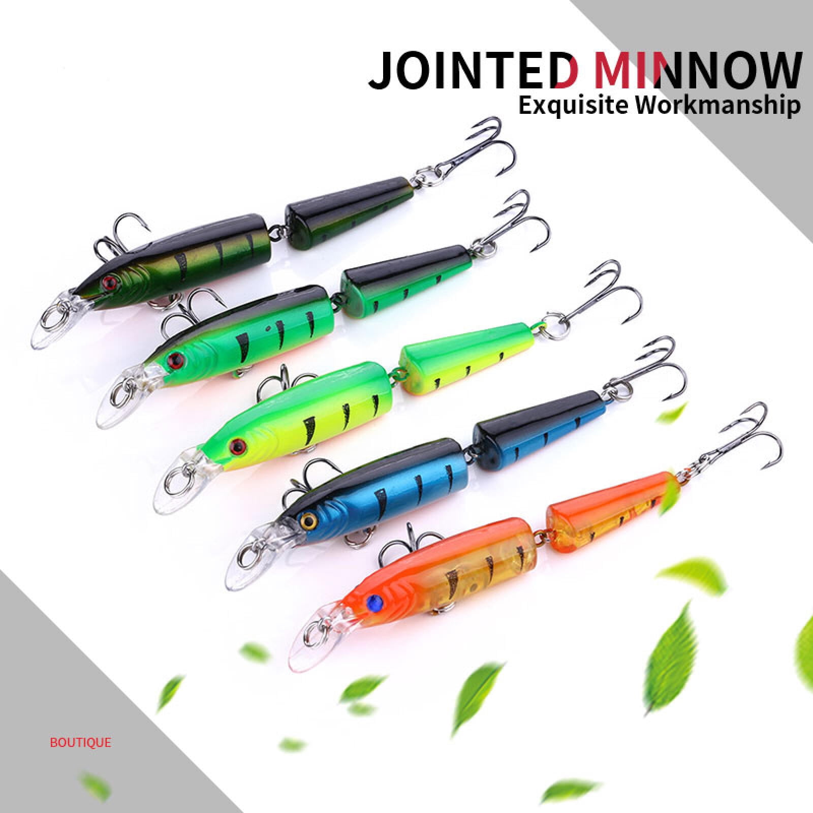 HENGJIA Fishing Lures Multi Jointed Fish Fishing Kits Slow Sinking Lifelike Swimbait Freshwater and Saltwater for Trout Bass Lures,5pcs