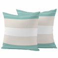thumbnail image 6 of Turquoise Beige Stripe Outdoor Pillow Covers 18x18 Inch Throw Pillow Covers Set of 2 Waterproof Decorative Pillow Cases Modern Art Horizontal Striped Cushion Covers for Patio Furniture Garden Couch, 6 of 8