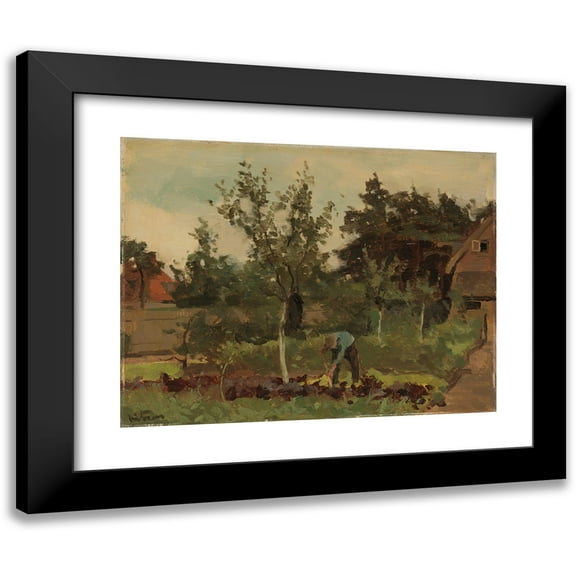 Willem Witsen 14x12 Black Modern Framed Museum Art Print Titled - Vegetable Garden (1885 - 1922)