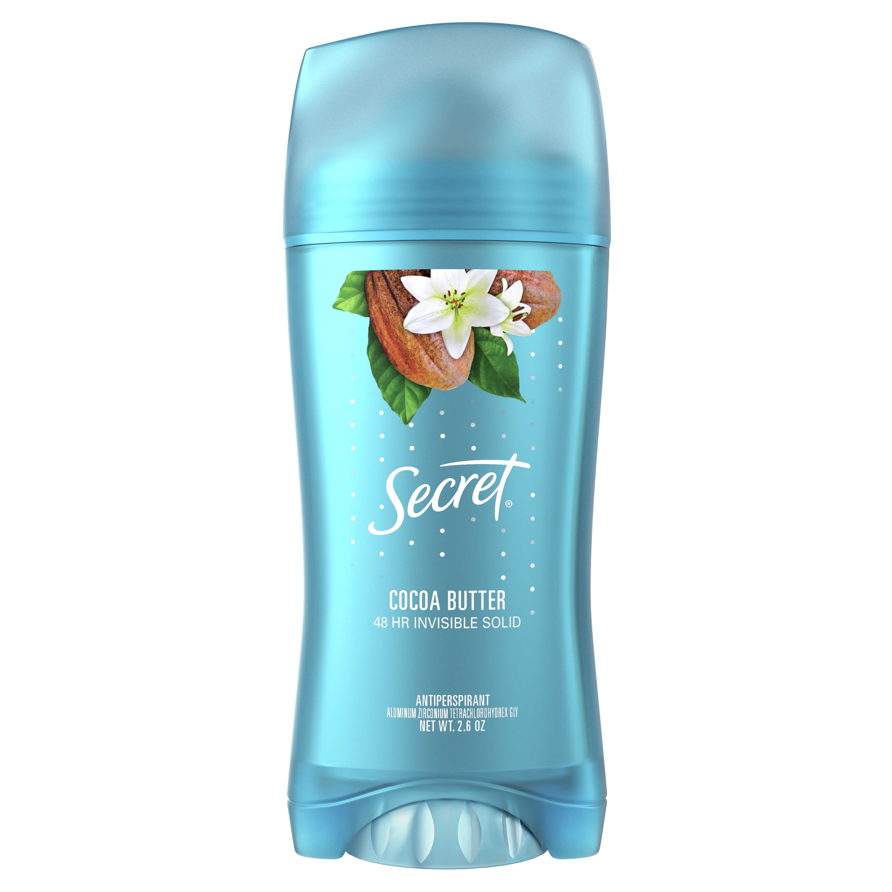 Secret Fresh Antiperspirant Deodorant Invisible Solid, Cocoa Butter, 2.