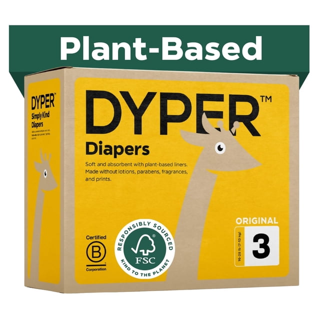 Pañales DYPER para bebés, talla 3, 16 a 28 libras/7 a 13 kg, 168 unidades