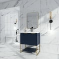 thumbnail image 3 of 24"/30" Plywood Freestanding Bathroom Vanity Set with White Sink Navy Blue 30" x 18" Lacquer, 3 of 5