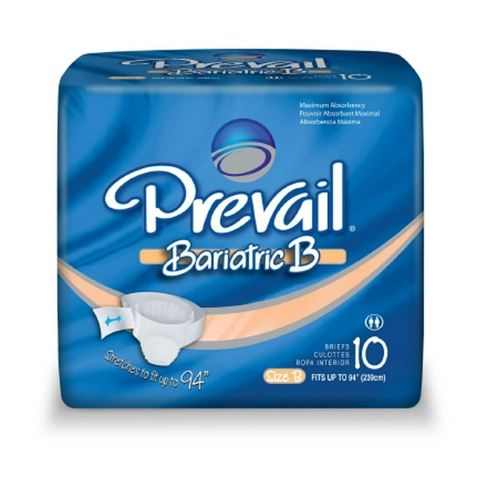 Prevail Bariatric Adult Incontinent Brief Tab Closure Disposable Heavy Absorbency 3x Large Up To 1822