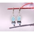 thumbnail image 3 of Aquamarine Drop Earrings – Handmade Women’s Leverback Earrings, Blue Gemstone Bridal Jewelry, Birthstone Earrings, 3 of 3