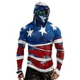 thumbnail image 2 of Domuza Upf 50+ Fishing Shirts Men's American Flag Graphics Long Sleeve Protection Sun Hoodie Summer Outdoor Hiking Running Rash Guard Top Royal Blue 2XL, 2 of 4