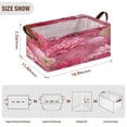 thumbnail image 2 of 2pcs Foldable Iron Frame Storage Basket Open Basket Bins Versatile Organizer for Laundry Bathroom Closet 16.9” x 11.4” x 7.7” Red Chrysanthemum and Dandelion, 2 of 8
