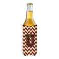thumbnail image 2 of Carolines Treasures CJ1061-UMUK Letter U Chevron Maroon and Gold Ultra Beverage Insulators for slim cans  Slim Can, 2 of 2