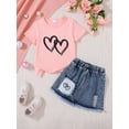 thumbnail image 4 of Vividxx Girls Outfit Set Summer Fashion Printed Short Sleeve T Shirt And Denim Skirt Little Girls Casual & Playwear Fashion Girls Clothing, 4 of 4