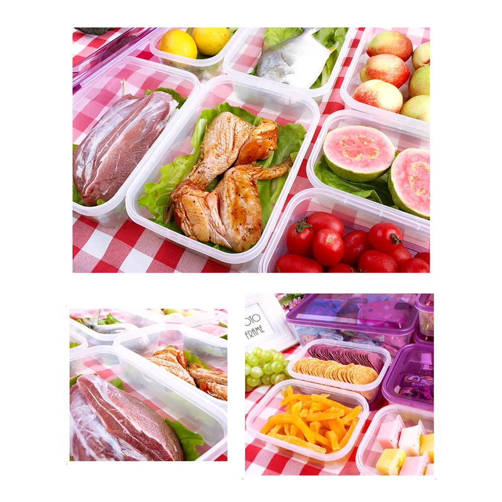 17pcs/set Refrigerator Food Container Plastic Microwave Food Storage Box  Kitchen Lunch Organizer, Green